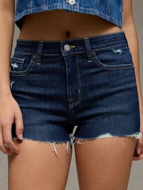 American Eagle Denim Blue Women's High Waisted Shorts - Size 6